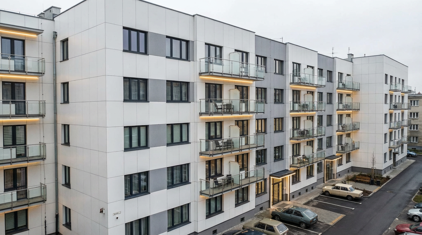House with modern renovated facade